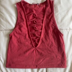 Forever 21, pink/red crop top